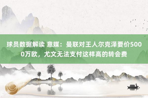 球员数据解读 意媒：曼联对王人尔克泽要价5000万欧，尤文无法支付这样高的转会费