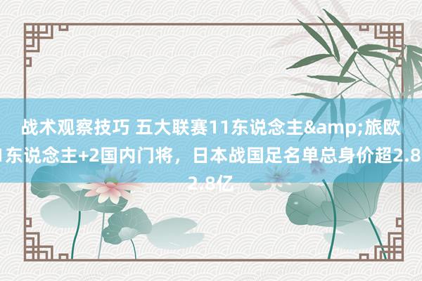 战术观察技巧 五大联赛11东说念主&旅欧21东说念主+2国内门将，日本战国足名单总身价超2.8亿