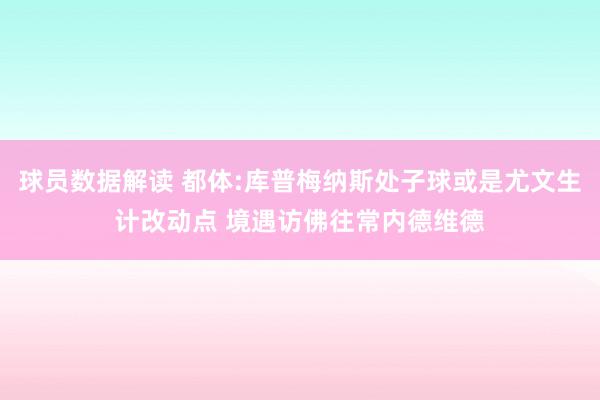 球员数据解读 都体:库普梅纳斯处子球或是尤文生计改动点 境遇访佛往常内德维德