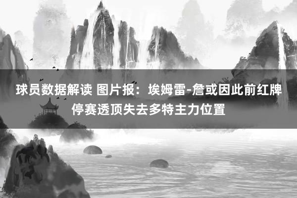 球员数据解读 图片报：埃姆雷-詹或因此前红牌停赛透顶失去多特主力位置