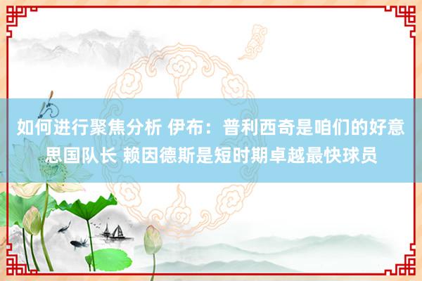 如何进行聚焦分析 伊布：普利西奇是咱们的好意思国队长 赖因德斯是短时期卓越最快球员