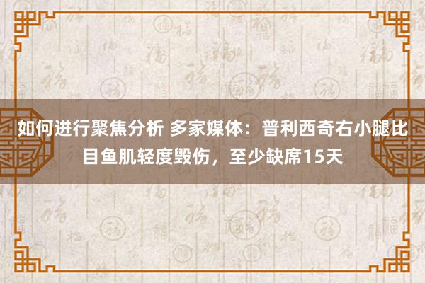 如何进行聚焦分析 多家媒体：普利西奇右小腿比目鱼肌轻度毁伤，至少缺席15天