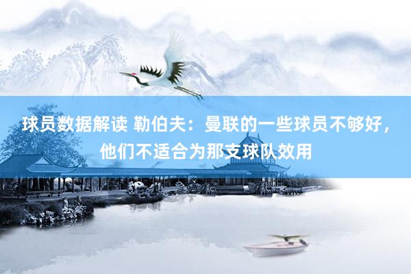 球员数据解读 勒伯夫：曼联的一些球员不够好，他们不适合为那支球队效用