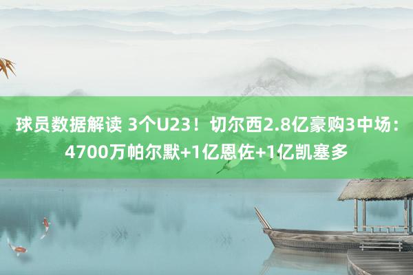 球员数据解读 3个U23！切尔西2.8亿豪购3中场：4700万帕尔默+1亿恩佐+1亿凯塞多