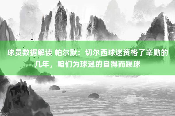 球员数据解读 帕尔默：切尔西球迷资格了辛勤的几年，咱们为球迷的自得而踢球