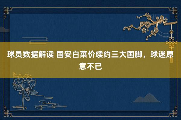 球员数据解读 国安白菜价续约三大国脚，球迷原意不已