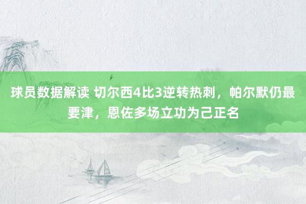 球员数据解读 切尔西4比3逆转热刺，帕尔默仍最要津，恩佐多场立功为己正名